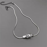 INGVN Neo Gothic Alloy Choker Silver Color Belt Buckle Snake Chain Necklace For Women Fashion Jewelry Party Accessories