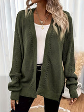 Solid Color Open Front Cardigan, Casual Long Sleeve Cardigan For Fall & Winter, Women's Clothing