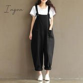 Ingvn - Ladies Casual Women Jumpsuits Loose Solid Harem Trousers Casual Ladies Overallpants Playsuits Wide Leg Pants Plus Size 5XL