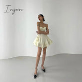 Ingvn - Summer mini dresses for women sexy outfits for woman elegant dress vintage cothes sundress casual ruched dress backless