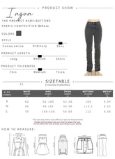Ingvn - Grey Split Denim Stacked Pants Zip Up Baddie Style Streetwear Pencil Jeans For Women High Waist Bodycon Ruched Trousers