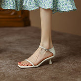 Women's Sandals Sexy Square Head Strap High Heels Basic Shoes Casual Party Pumps Female Fashion Summer