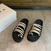 Ingvn Clip Toe Summer Women Slippers Fashion Narrow Band Ladies Outdoor Beach Platform Flats Slides Female Rome Style Shoes