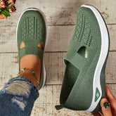 Women's Cut-out Sneakers, Casual Breathable Slip On Walking Shoes, Lightweight Outdoor Flat Shoes (plus size)