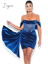 Ingvn - Spring Outfits Trends Draping Off Shoulder Corset Dress High Quality Christmas Summer Bodycon Dress Women Sexy Evening Club Dress Outfit