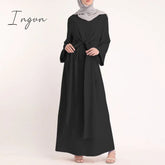 Ingvn - Muslim Dresses Eid Mubarak Kaftan Dubai Abaya Turkey Fashion Hijab Dress Islam Clothing Maxi Sundress For Women Vestidos