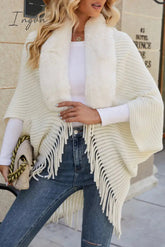 Ingvn - Elegant Solid Tassel Turndown Collar Outerwear