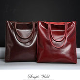 Ingvn - Cow Leather Bag Ladies Genuine Leather Handbags Big Women Bag Large Vintage Female 2024 Office Hand Shoulder Bags For Women Tote