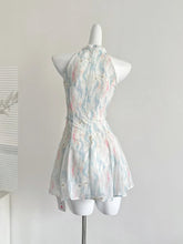 Summer French Elegant Original Design Mini Dress Women Print Lace 3D Floral Halter Party Dress Casual Chic Pretty Clothing