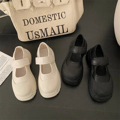 New French Style Women Espadrilles Casual Platform Zapatillas Mujer Black Daily Girls Mary Fashion Vintage Loafers Shoes