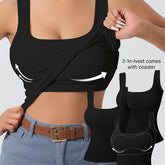 Solid Color Slim Tank Top 3 Packs, Casual Square Neck Sleeveless Versatile Top, Women's Clothing