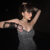 Pphmm pop culture dress to impress Style Women's Spring New Fashion Sexy V-neck Tube Top Backless Pleated Dress