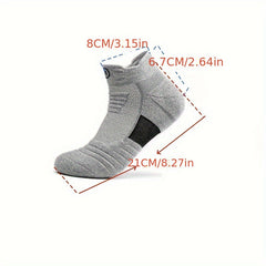 5 Pairs of Ultra-Comfortable Marathon Compression Socks - Moisture-Wicking, Breathable, and Quick-Drying for Outdoor Fitness and Sports - All-Season, Thin, and Stylish Knit Fabric Polycotton and Polyester Blend