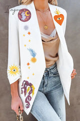 Ingvn - Casual Animal Printing Turn-back Collar Outerwear