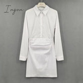 Ingvn - Fashion Summer Women'S Dress Shirt Dress Long Evening Female Vintage Maxi Party Oversize Beach Women Dresses Casual Elegant Prom