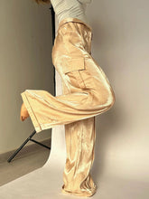 Ingvn Women Baggy Pants Streetwear y2k Low Rise Cargo Pants Fashion Night Club Party Holiday Long Trousers Korean Style