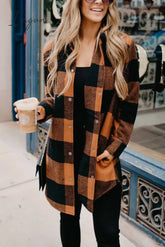 Ingvn - Contrast Plaid Coat