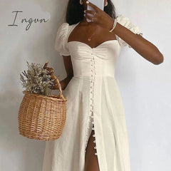 Ingvn - Flower Print Sexy Long Dress For Women High Split Night Club Party Dresses Backless Bodycon Summer Dress Vestidos