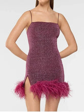 Sexy Backless Irregular Feather Hem Long Dress Women Fashion Sleeveless Bodycon Halter Dresses New Evening Party Robes