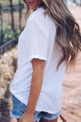 Ingvn - Colorful Round Neck Print T-shirt