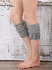 Ingvn - Original Creation Keep Warm Jacquard Solid Color Leg Warmers Accessories