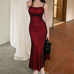 Summer Sexy Dress Women Streetwear Sleeveless Backless Solid Spaghetti Strap Casual Elegant Party Dresses