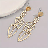 1 Pair Exquisite Abstract Human Figure Dangle Earrings - Elegant Simplistic Modern Style, Cute Statement Jewelry for Daily Wear, Women's Fashion Accessories with Hypoallergenic Posts and Clasps