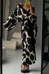 Ingvn - Casual Living Geometric Print Bandage Sleepwear