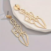 1 Pair Exquisite Abstract Human Figure Dangle Earrings - Elegant Simplistic Modern Style, Cute Statement Jewelry for Daily Wear, Women's Fashion Accessories with Hypoallergenic Posts and Clasps