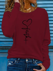 Faithful Favourite Crew Neck T-shirt - Women's Long Sleeve Casual Top for Spring & Fall - Soft, Comfortable, Relaxed Fit, Versatile Wardrobe Essential for Everyday Wear