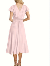 Ladies Deep V-neck Slit Elegant Formal Wedding Guest Cocktail Party Date Dance Maxi Dress