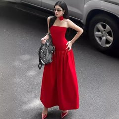 women's clothing summer new temperament elegant pleated design flower waist suspender dress