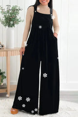 Ingvn - Casual Solid Pocket Fold Square Collar Loose Jumpsuits
