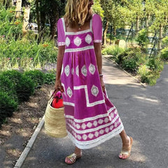 Ingvn - Bohemian loose casual large size dress