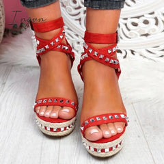 Ingvn - Daily Numy Wedge Rock Studs Sandals