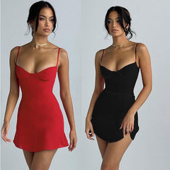Summer Women's New Style Pure Desire Sexy Strap Tube Top Dress Spice Girls Shoulder Slim-Fit Dress