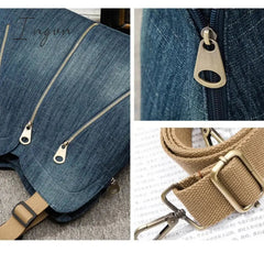 Ingvn - Women Large Capacity Tote Bag Quality Denim Handbag Luxury Ladies Shoulder Bag Light Blue bolso mujer 2024 Purse