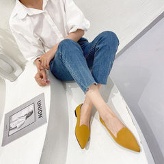 women's flat shoes Large shoes Fashion good materials Knitted breathable rubber anti-skid latex insole Spring and autum