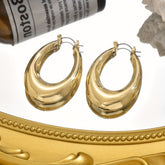 1 Pair Exquisite Golden U-Shaped Chic Hoop Earrings - Elegant Minimalist Jewelry for Women's Everyday Wear, Perfect Accessory for Work, Date, or Casual Occasions - Cute, Dainty, and Versatile