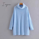 Ingvn - Women Oversize Basic Knitted Turtleneck Sweater Female Solid Turtleneck Collar Pullovers Warm New Arrival