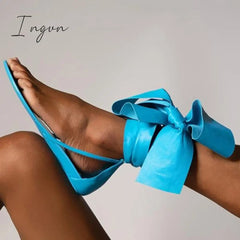Ingvn - Women Gladiator Thong Summer Ankle Wrap Flat Sandals