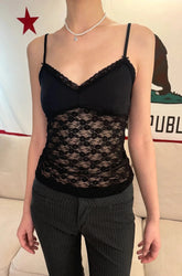 Lace Bow Transparent Bra Tank Top Summer Sleeveless V-Neck Thin Slim Vest Women Sweet Vintage Streetwear Sexy Crop Tops Y2k