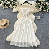 Vintage sexy Three-dimensional floral backless sleeveless Long dress Chic Summer Vestidos Vacation women clothing