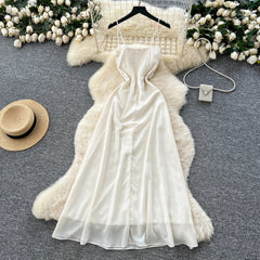 Vintage sexy Three-dimensional floral backless sleeveless Long dress Chic Summer Vestidos Vacation women clothing