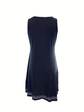 Bohemian Chic Floral V-Neck Dress - Breezy Sleeveless Design - Perfect for Summer Outings - Women's Fashion