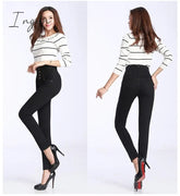 Ingvn - Fashion Women Denim Pants Elastic High Waist Skinny Stretch Jean Female Spring/Autumn Jeans Feet Pantalones Mujer Plus Size