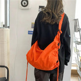 INGVN Crossbody Bags for Women High-capacity Korean Simple Preppy Chic Solid Shoulder Handbags New Casual Fashion Y2k Canvas Bag