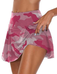 Women Sport Yoga Shorts Women Ladies Cool Shorts Short Fitness Camouflage Elastic Running Outdoor Broadcloth Print Polyester