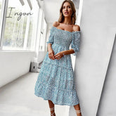 Ingvn - New Ladies Vintage Elegant Boho Chiffon Dress Women Casual Bohemian Party Beach Summer Dress Women Sundress Female Robe Vestidos