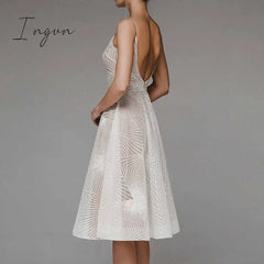 Ingvn - Sexy Slip Backless Embroidered Midi Dresses for Women Summer Elegant Luxury Evening Guest Wedding Long Formal Party Dress